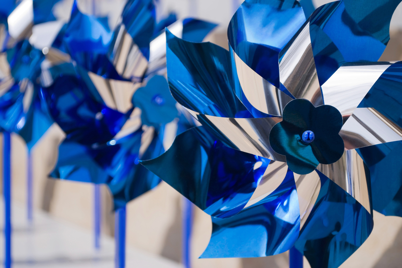 Blue pinwheel for National Child Abuse Prevention Month
